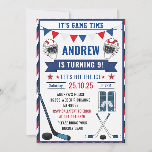 Personalize Ice Hockey Birthday Sports with Photo