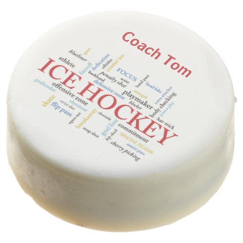Personalize Ice Hockey Coach Thank You in Words Chocolate Covered Oreo