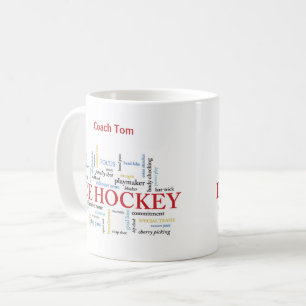 Personalize, Ice Hockey Coach Thank You in Words Coffee Mug