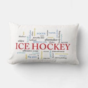 Personalize, Ice Hockey Coach Thank You in Words Lumbar Pillow