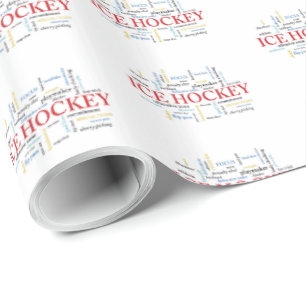 Personalize, Ice Hockey Coach Thank You in Words Wrapping Paper