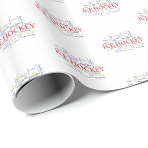 Personalize, Ice Hockey Coach Thank You in Words Wrapping Paper