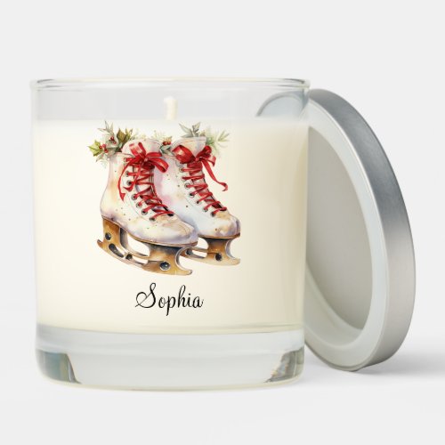 Personalize Ice Skating Custom Name Scented Candle