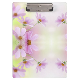 Personalize Image & Pink Flower Watercolor Clipboard