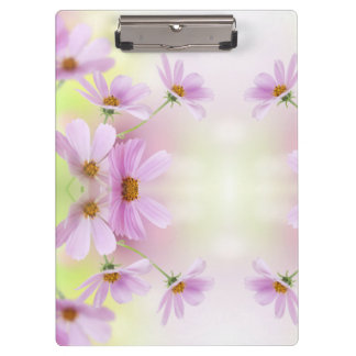 Personalize Image & Pink Flower Watercolor Clipboard
