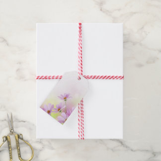 Personalize Image & Pink Flower Watercolor Gift Tags