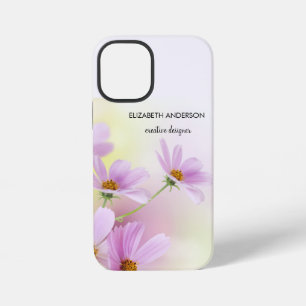Personalize Image & Pink Flower Watercolor iPhone 12 Mini Case