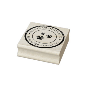 Personalize imprints of an animals paw rubber stam stamp