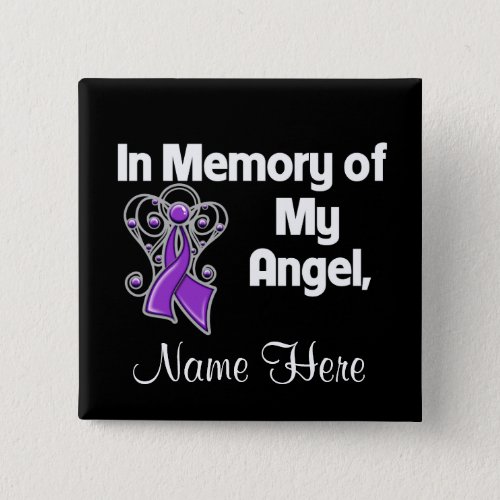 Personalize In Memory Angel Pancreatic Cancer Button