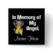 Personalize In Memory of My Angel Childhood Cancer Pinback Button