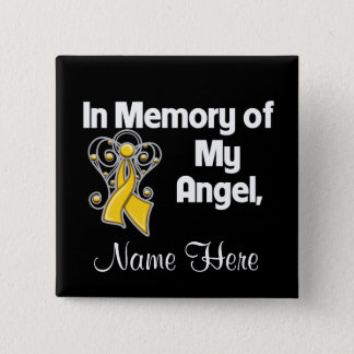 Personalize In Memory of My Angel Childhood Cancer Pinback Button