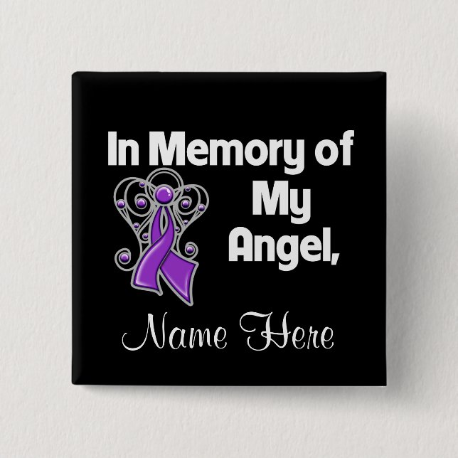 Personalize In Memory of My Angel Leiomyosarcoma Button (Front)