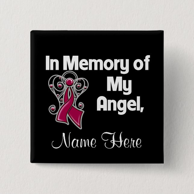 Personalize In Memory of My Angel Multiple Myeloma Button (Front)