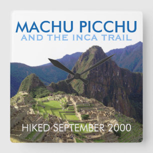 Personalize Inca Trail, Machu Picchu Commemorative Square Wall Clock