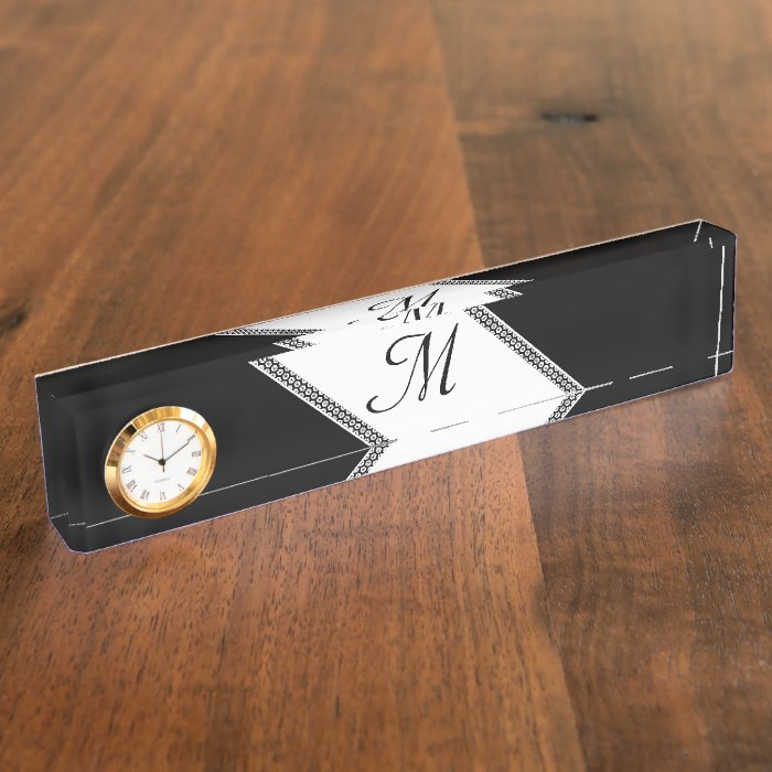 Personalize Information Monogrammed Bar Stripe Art Nameplates