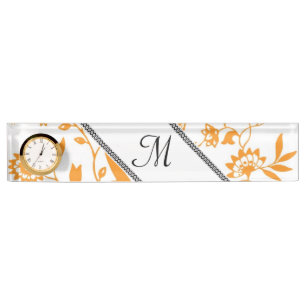 Personalize Information Monogrammed Leaf Vines Art Nameplate