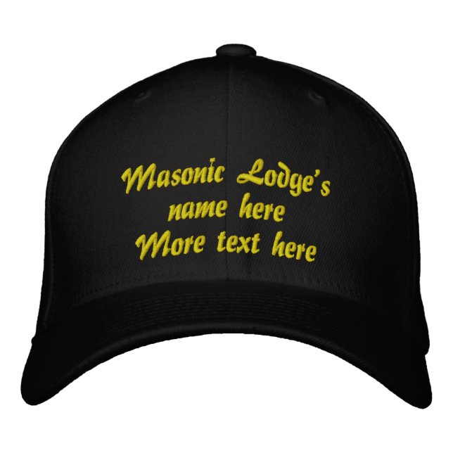 Personalize Initials Masonic Lodge Embroidered Baseball Hat (Front)
