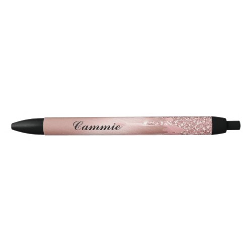 Personalize Ink Pen _ Rose Gold Glitter Drip