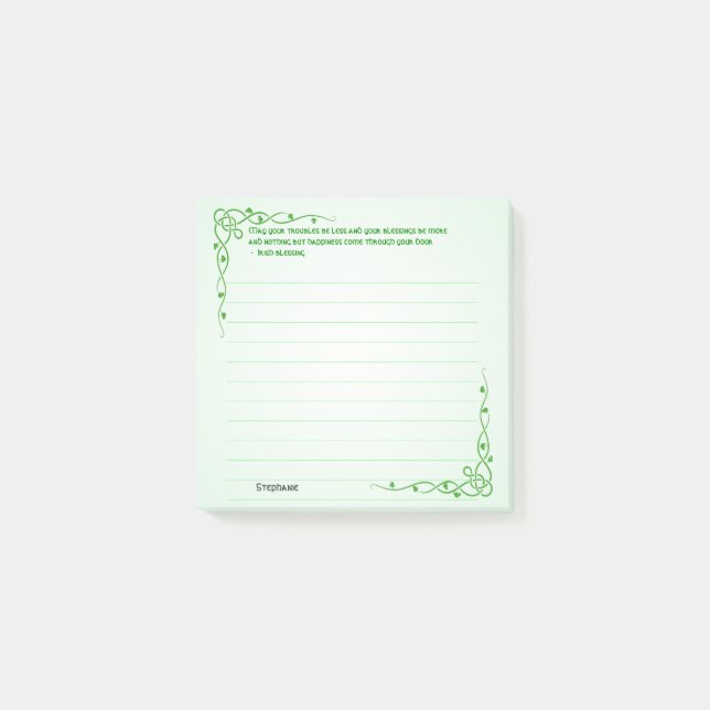 Personalize:  Irish Blessing (#4) Celtic Braids Post-it Notes (Front)