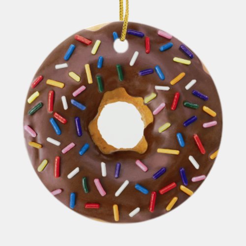 Personalize It Chocolate Donut Ceramic Ornament