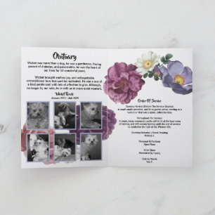 Personalize It! Floral Photo Pet Memorial Program