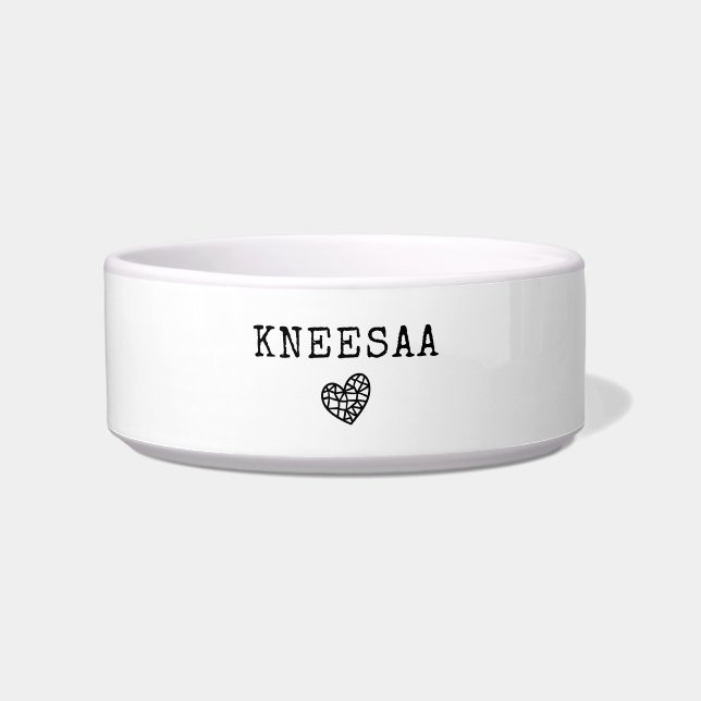 Personalize It! Geo Heart Icon & Pet Name Bowl (Front)
