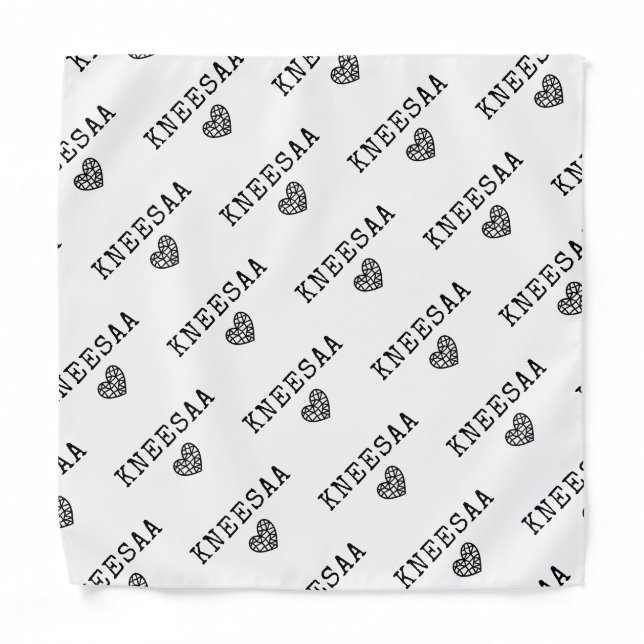 Personalize It! Geo Heart Pet Name  Bandana (Front)