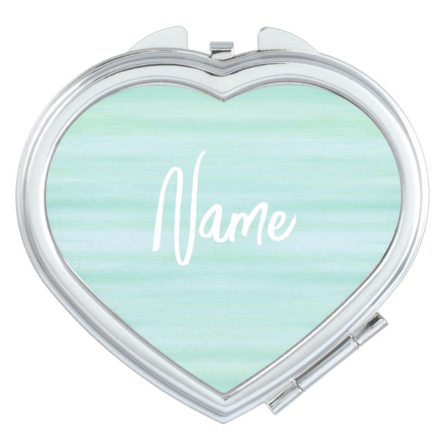 Personalize it! Heart Shaped Compact Mirror (Front)
