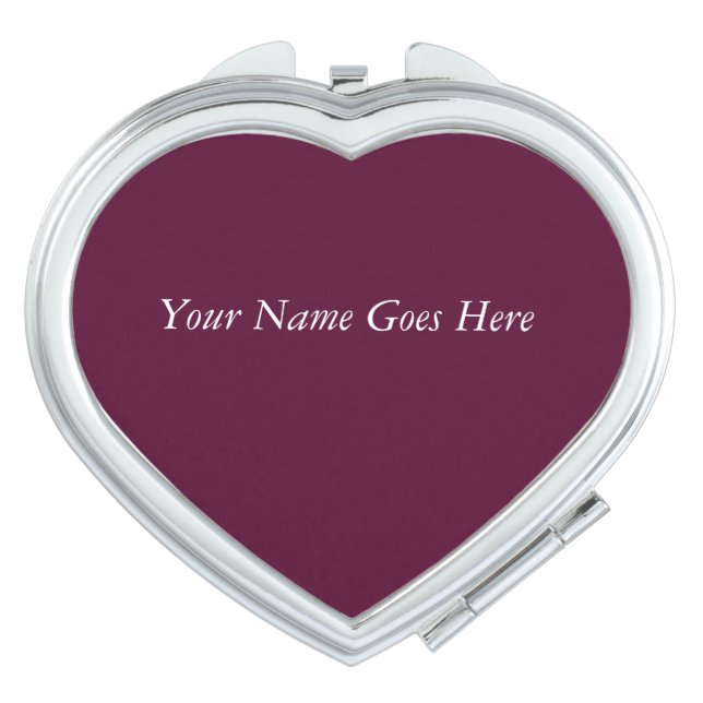 Personalize it! Heart Shaped Compact Mirror (Front)