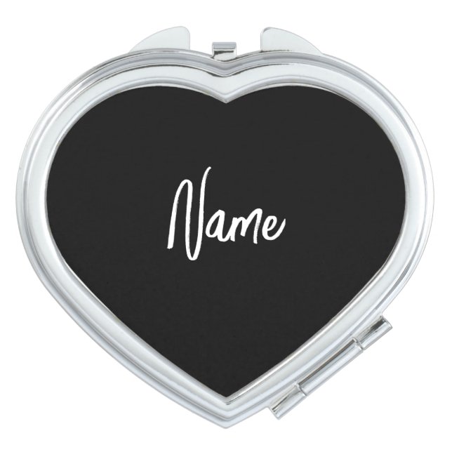 Personalize it! Heart Shaped Compact Mirror (Front)