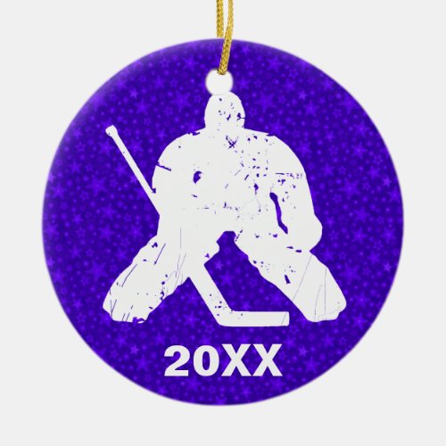 Personalize it Hockey Goalie Ceramic Ornament