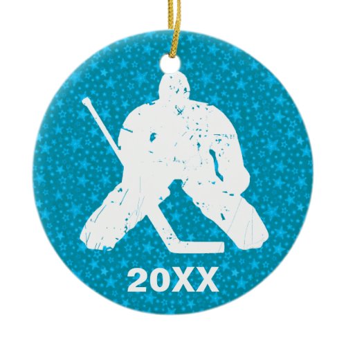 Personalize it, Hockey Goalie Ceramic Ornament