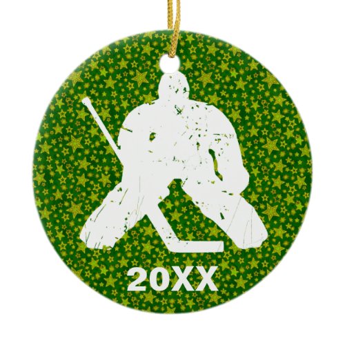 Personalize it, Hockey Goalie Ceramic Ornament
