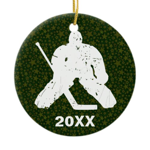 Personalize it, Hockey Goalie Ceramic Ornament