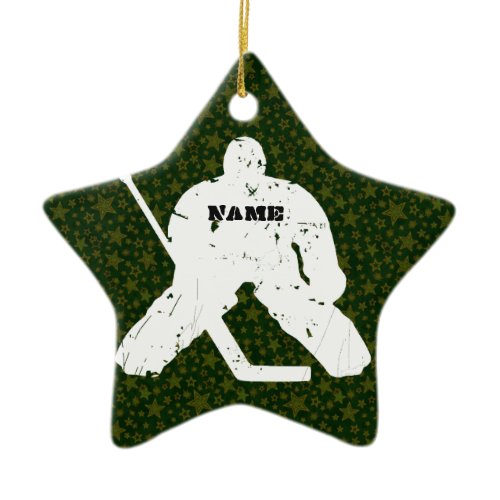 Personalize it, Hockey Goalie Ceramic Ornament