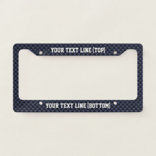 Personalize it in Blue Carbon Fiber Print Style License Plate Frame
