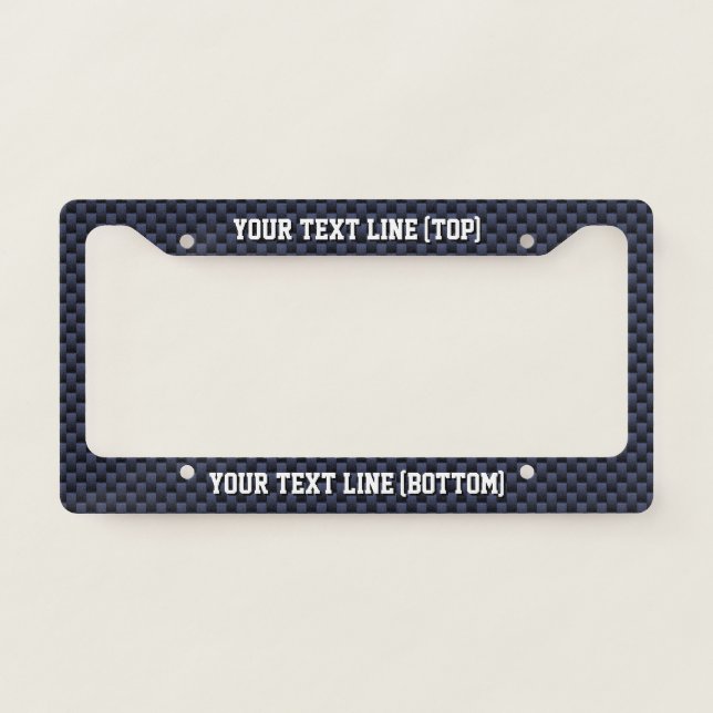 Personalize it in Blue Carbon Fiber Print Style License Plate Frame (Front)