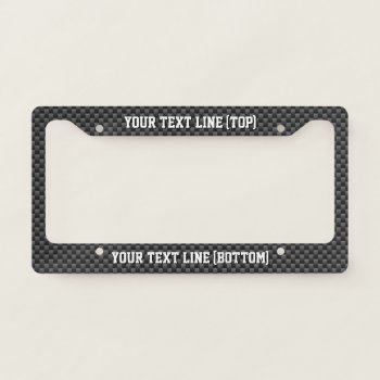Personalize It In Carbon Fiber Print Style License Plate Frame by AmericanStyle at Zazzle