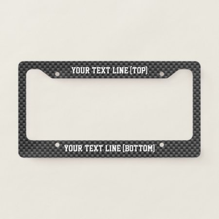 Personalize It In Carbon Fiber Print Style License Plate Frame