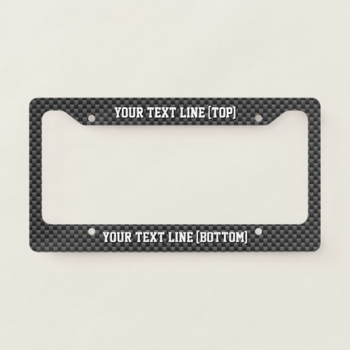 Personalize it in Carbon Fiber Print Style License Plate Frame