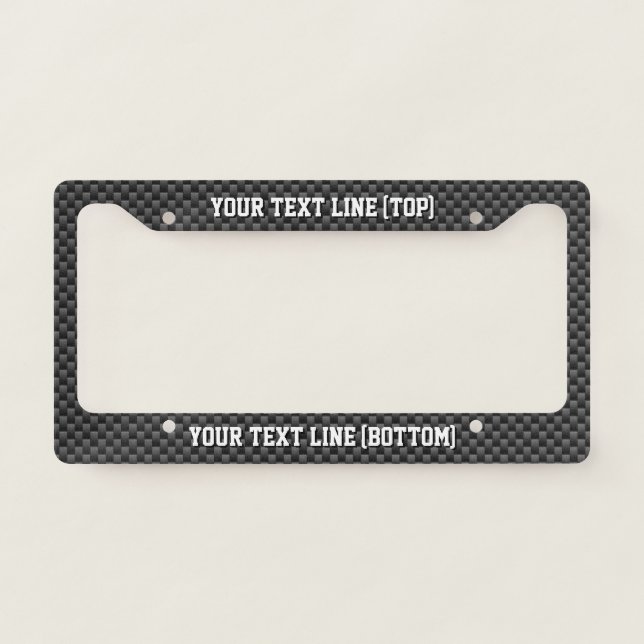 Personalize it in Carbon Fiber Print Style License Plate Frame (Front)