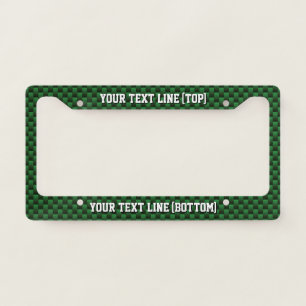 Personalize it in Green Carbon Fiber Print Style License Plate Frame