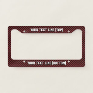 Personalize it in Red Carbon Fiber Print Style License Plate Frame
