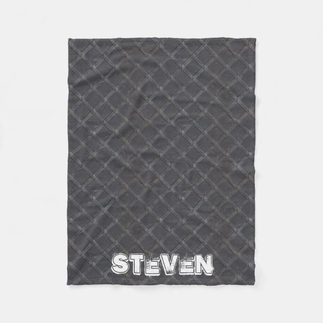 Personalize it - Iron Metal diamond pattern Fleece Blanket (Front)