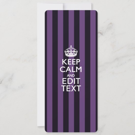 Personalize it Keep Calm Your Text Purple Stripes (Front)