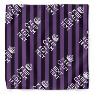 Personalize it Keep Calm Your Text Purple Stripes Bandana