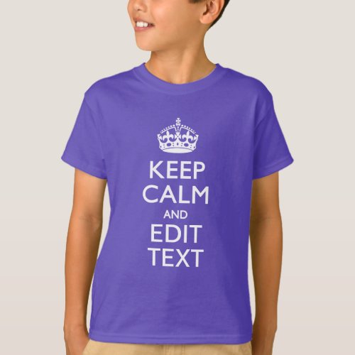 Personalize it Keep Calm Your Text Purple Stripes T_Shirt