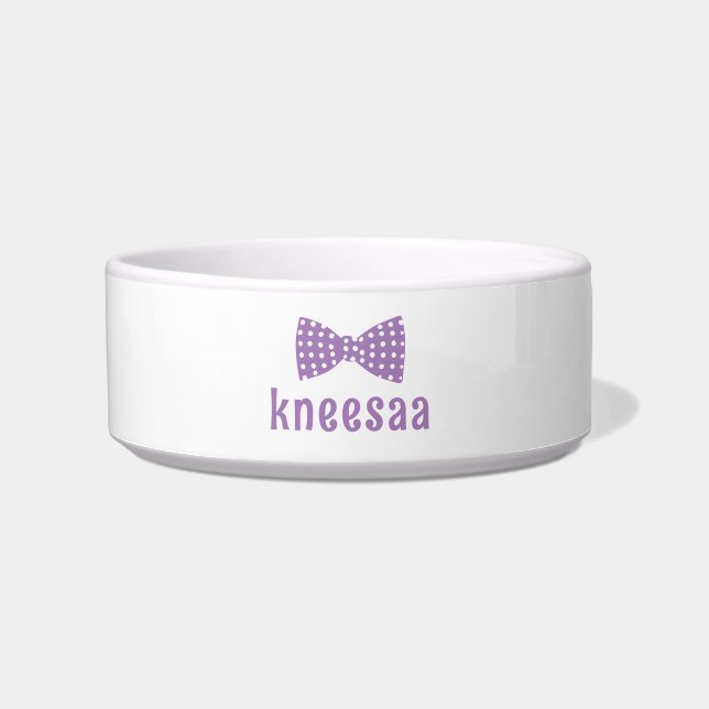 Personalize It! Pet Name Girly Bow Tie Bowl (Front)