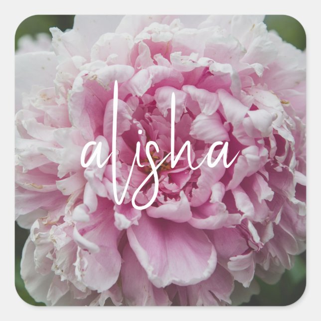 Personalize It!  Pink Peony Floral Stickers (Front)