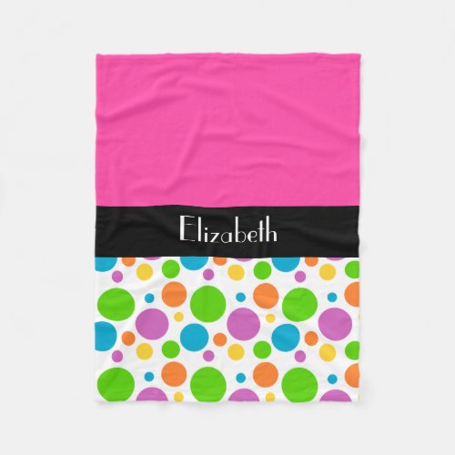 Personalize it _ Polka Dot Pattern Fleece Blanket